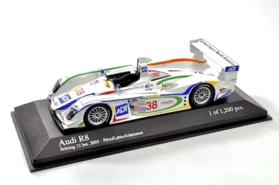 Minichamps 400031338 Audi R8 #38 Champion Racing 'Pirro - Lehto - Johansson' 2nd pl 12 hrs of Sebring 2003